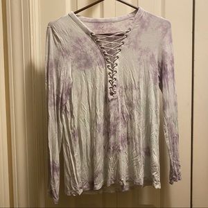 American Eagle Soft & Sexy Lace Up Long Sleeve